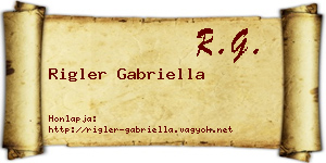 Rigler Gabriella névjegykártya